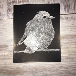 Scratch board art piece